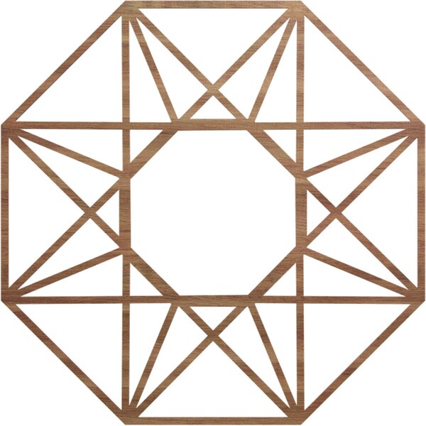 Ekena Millwork Guardian Wood Fretwork Pierced Ceiling Medallion, Walnut, 40"OD x 15 1/2"ID x 3/8"T CMWP40X40X0375GDWA - main